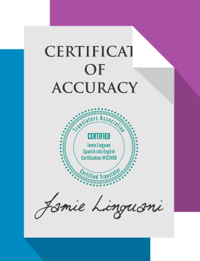 certificate of accuracy